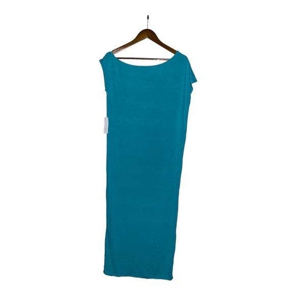 Six/Fifty Go To Vacation Midi Green Dress XS Slit Front Summer Casual - Picture 2 of 6